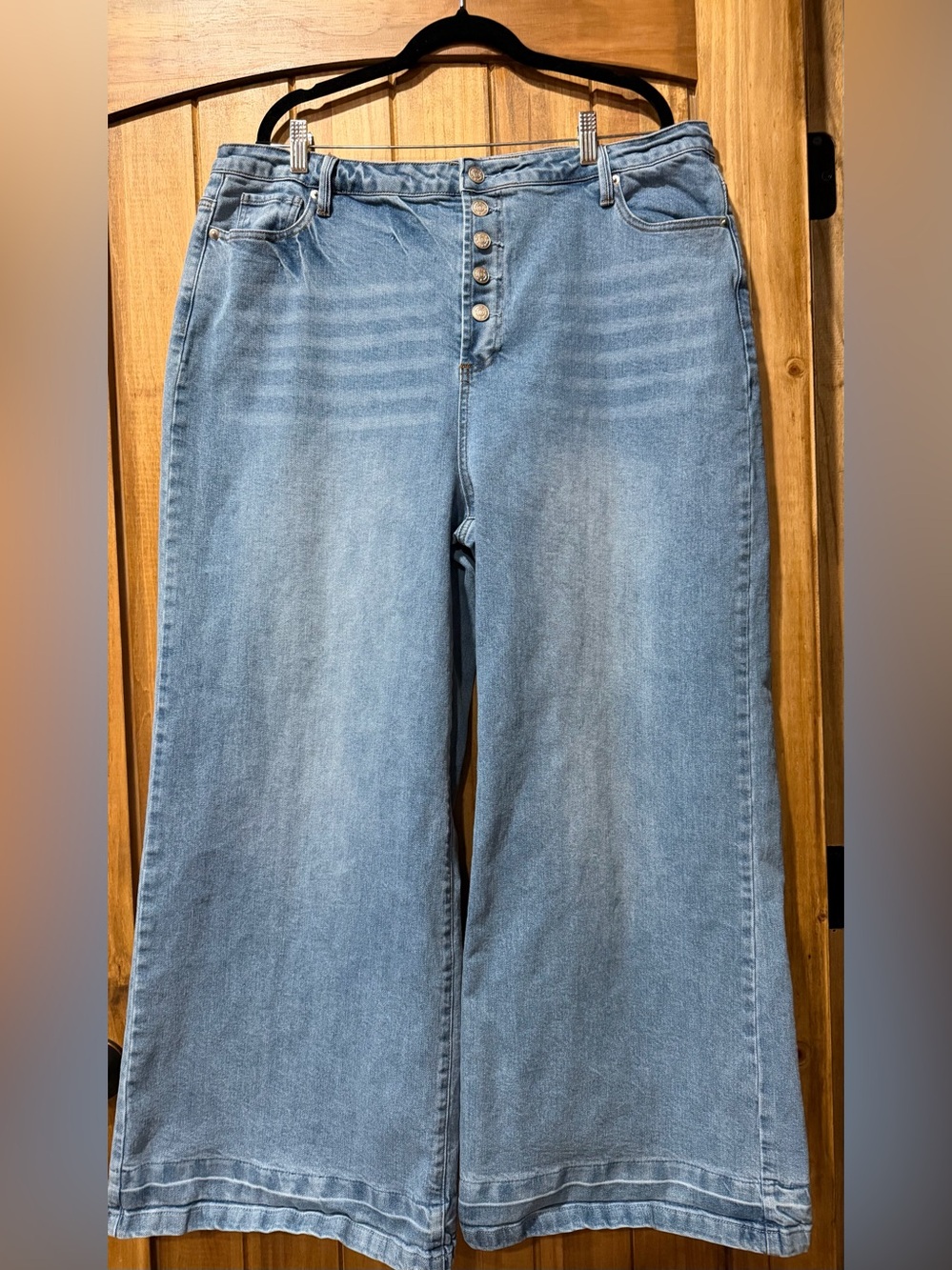 white birch Light Blue High-Rise Wide Leg Jeans